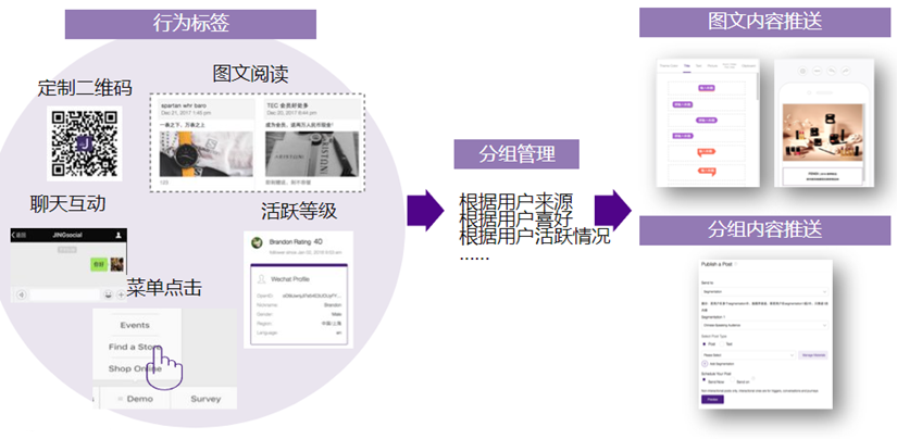 图:标签搭配内容分组推送,事半功倍