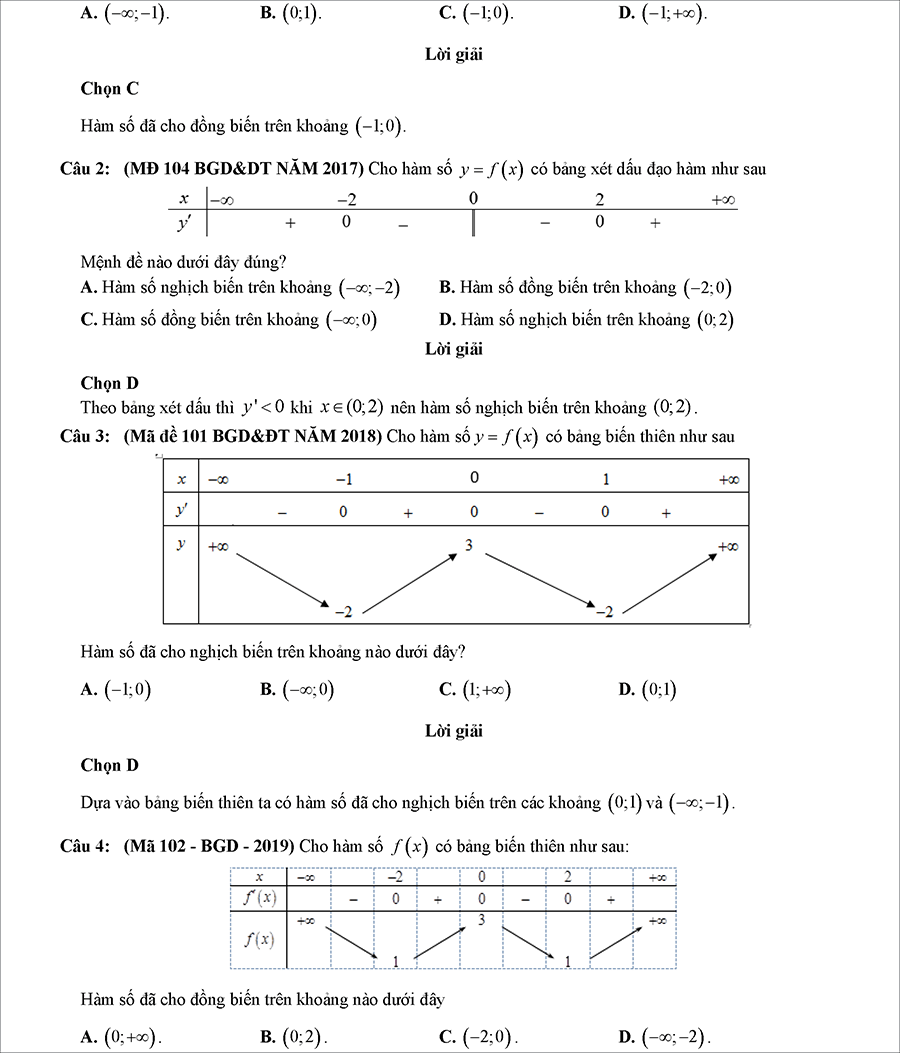 Các dạng bài tập biện luận tham số m để hàm số đơn điệu 2