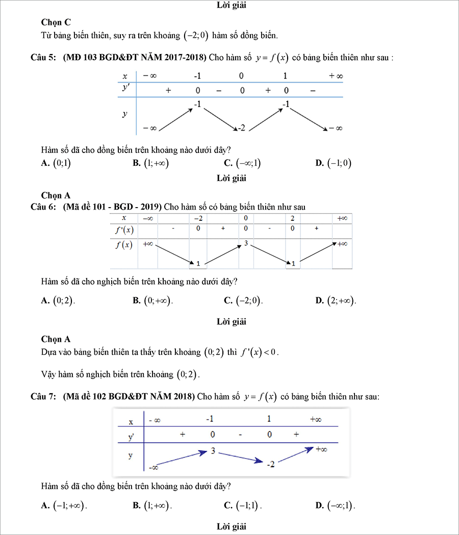 Các dạng bài tập biện luận tham số m để hàm số đơn điệu 3