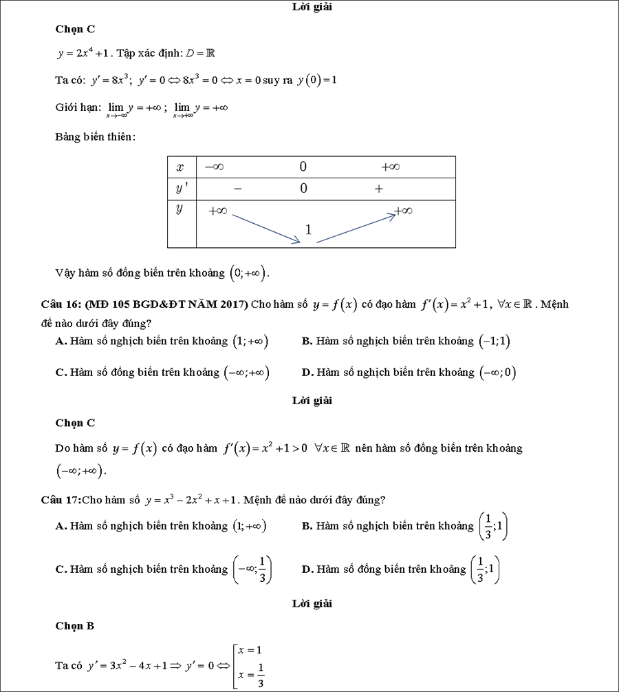 Các dạng bài tập biện luận tham số m để hàm số đơn điệu 6