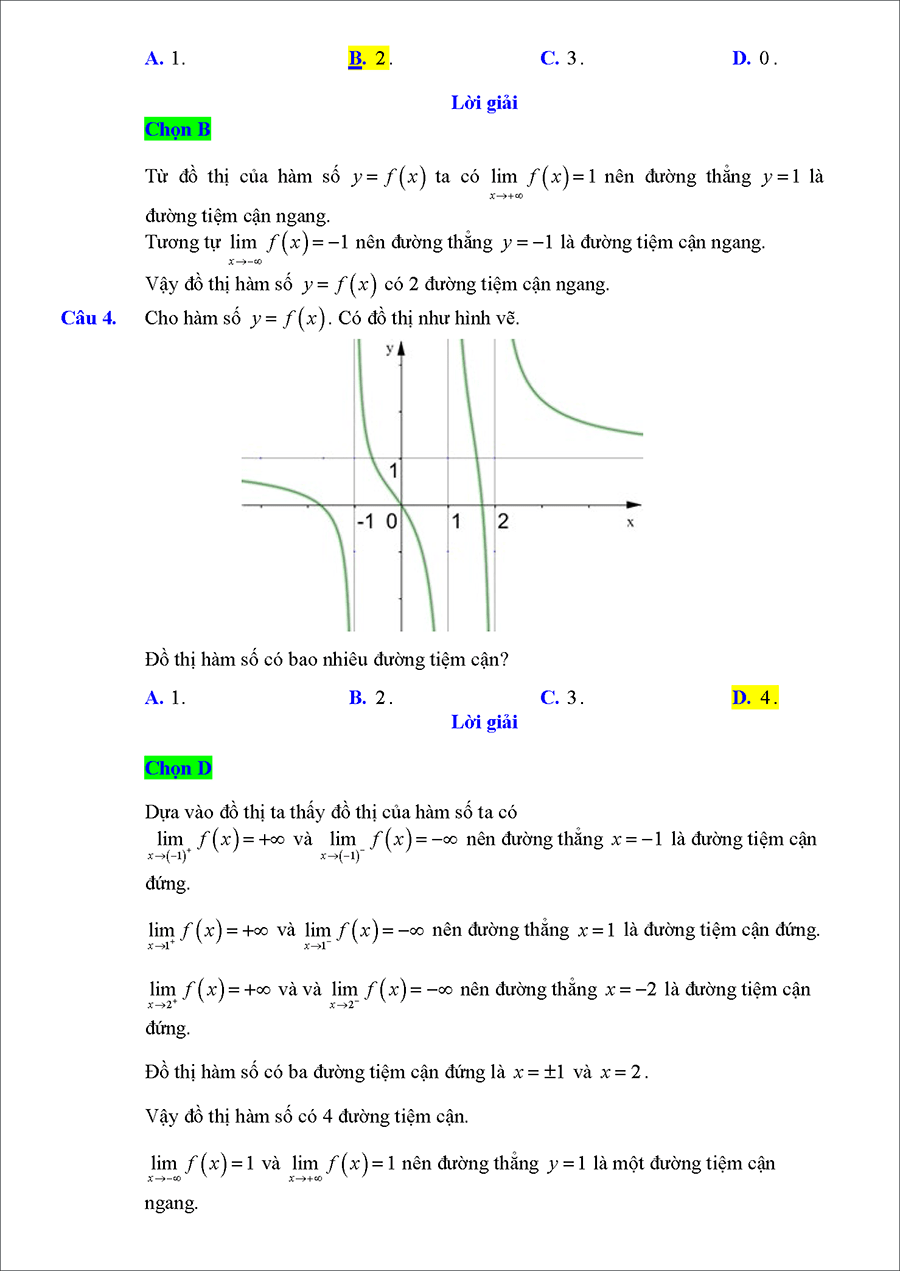Các dạng toán về hàm ẩn liên quan đến tiệm cận của hàm số 4